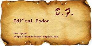 Décsi Fodor névjegykártya